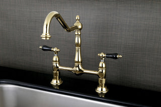 Kingston Brass Bridge Kitchen Faucet, Polished Brass