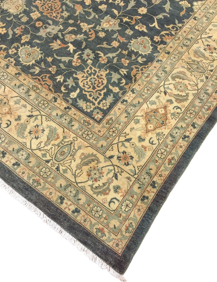 Peshawar Jibek Green/Ivory Rug, 9'11"x13'7"