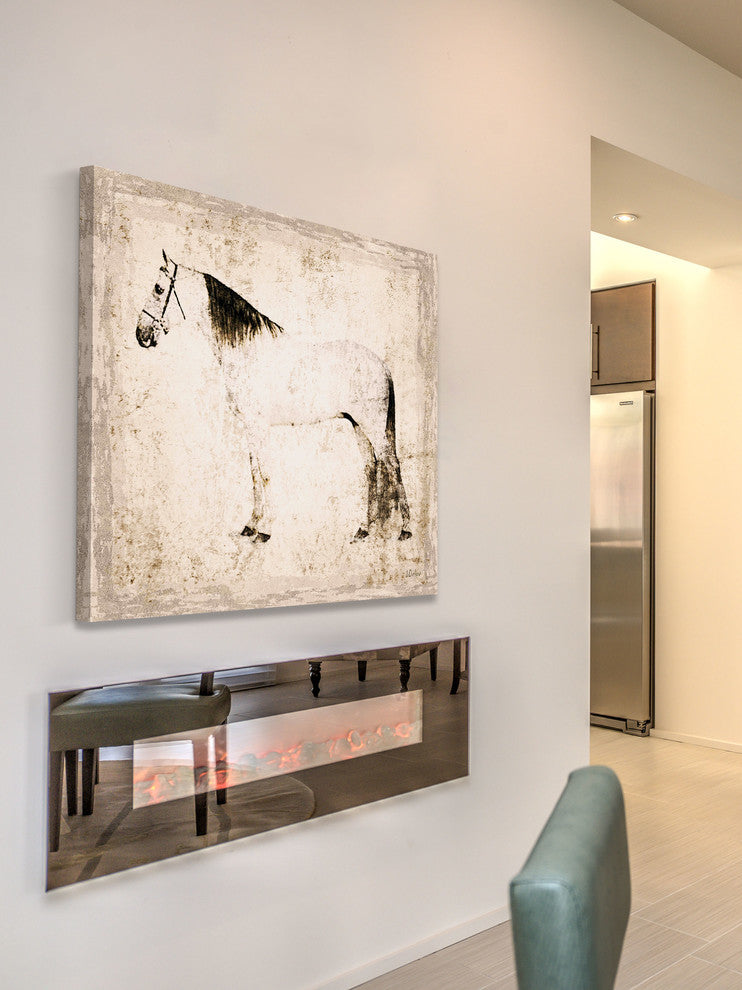 "White Horse" Painting Print on Canvas by Irena Orlov