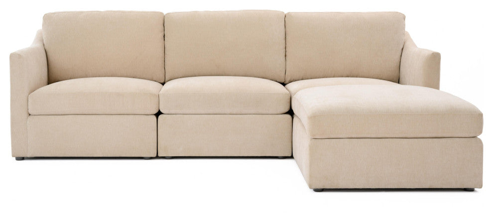 Aiden Beige Modular Small Chaise Sectional - Beige