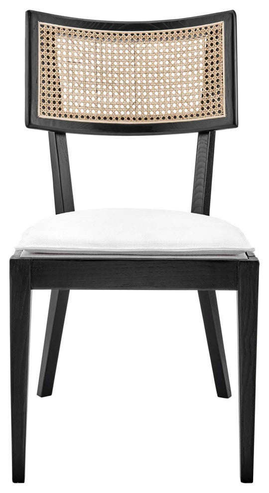 Caledonia Wood Dining Chair Set of 2, Black White