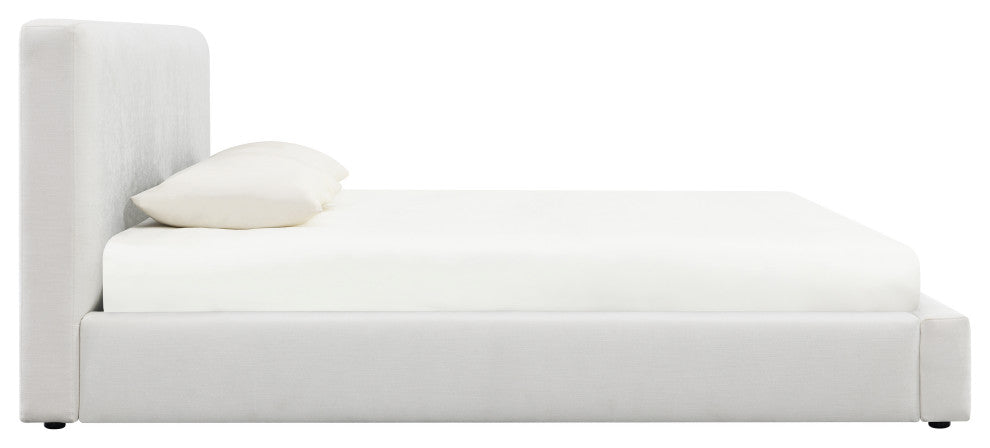 Luxe Upholstered King Bed, White