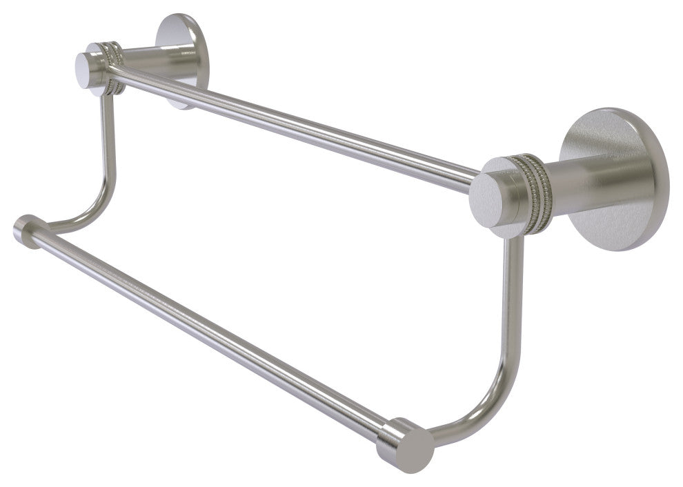 Allied Brass Mercury 24" Double Towel Bar With Dotted Accents, Satin Nickel
