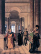 Jean-Baptist Isabey The Museum Stairway, 21"x28" Gallery Wrapped Canvas Print