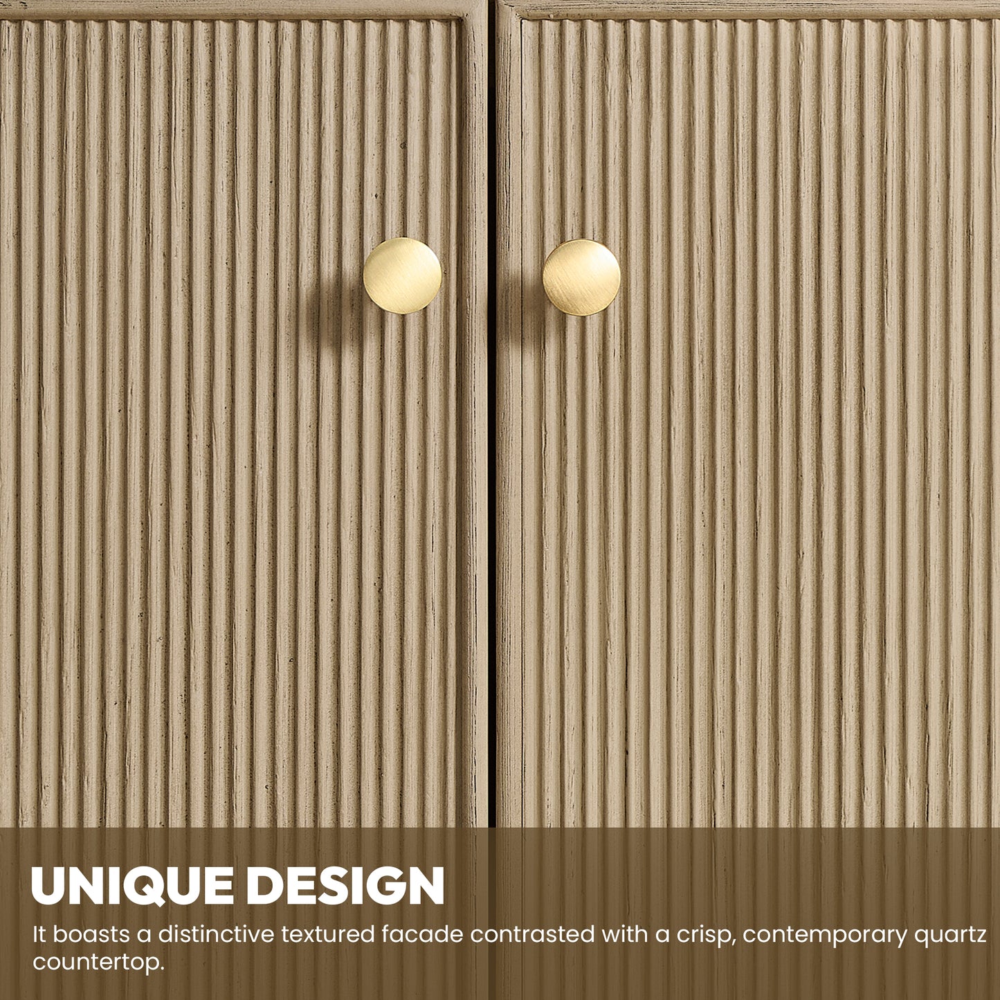 Oza Bath Vanity with Quartz Stone Top, Aged Natural Oak, 72", Double Vanity, No Mirror