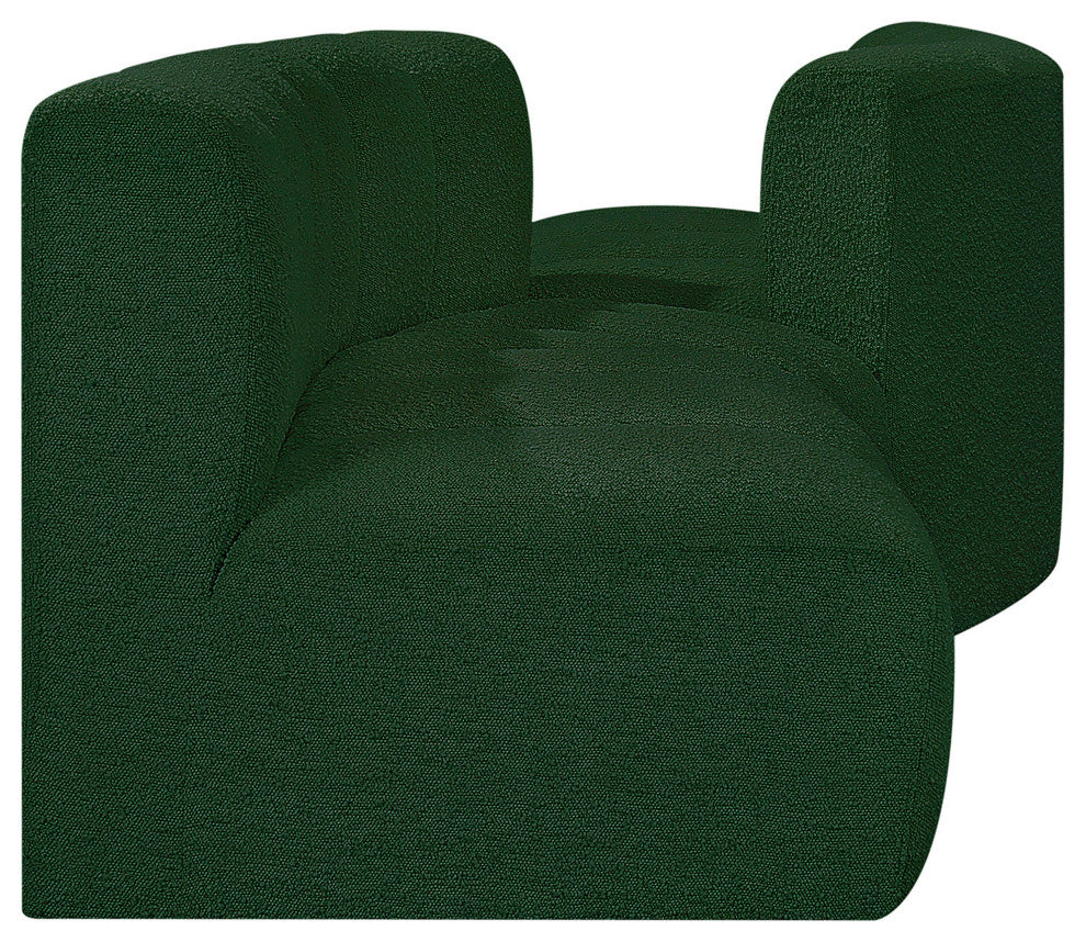 Arc Boucle Fabric Upholstered 4-Pc. Facing Modular Sectional, Green