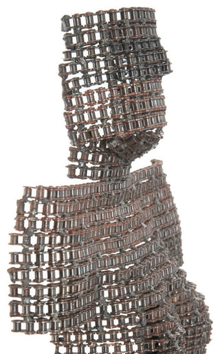 Chain Bust Sculpture on Stand