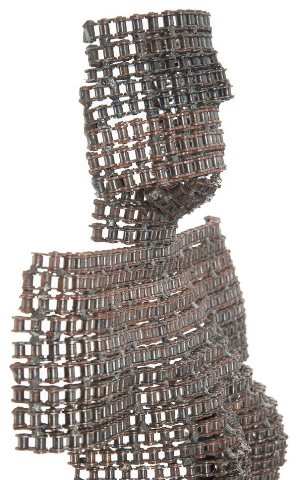 Chain Bust Sculpture on Stand