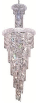 Elegant Spiral Foyer Hall Light, Chrome Finish With Royal Cut Crystal