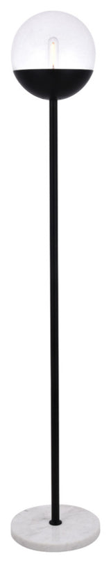 Eclipse 1 Light Floor Lamp, Black With Clear Glass