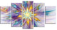 Large Exotic Colorful Flower, Large Floral Canvas Art Print, 60"x32", 5 Panels