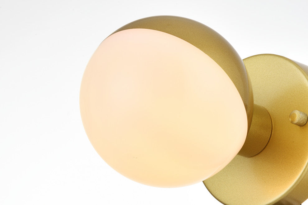 1 Light Brass And Frosted White Bath Sconce