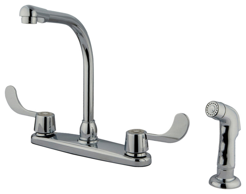Kingston Brass 8" Centerset Kitchen Faucet, Polished Chrome