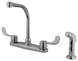 Kingston Brass 8" Centerset Kitchen Faucet, Polished Chrome