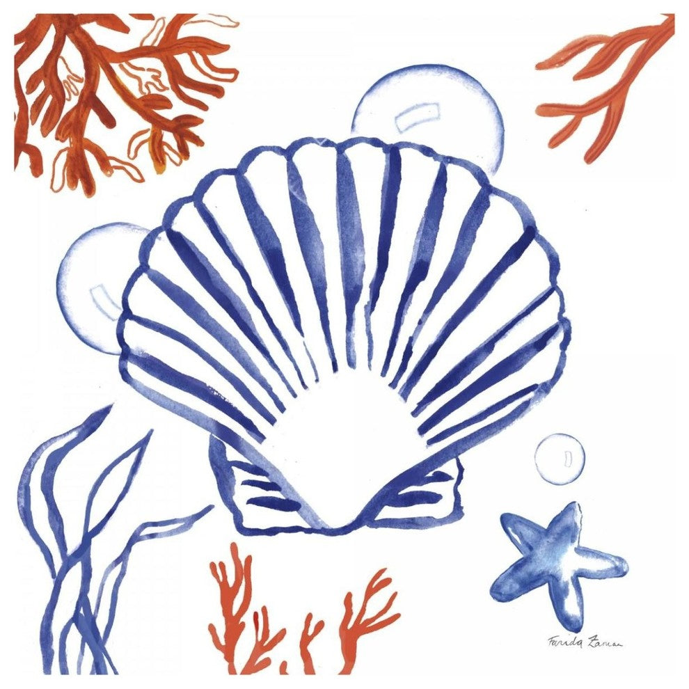 "Coastal Jewels III" Digital Paper Print by Farida Zaman, 42"x42"