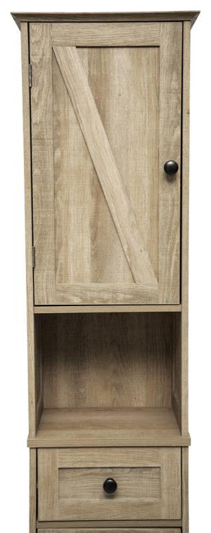 Dune Freestanding Bathroom Linen Tower Storage Cabinet, Brown