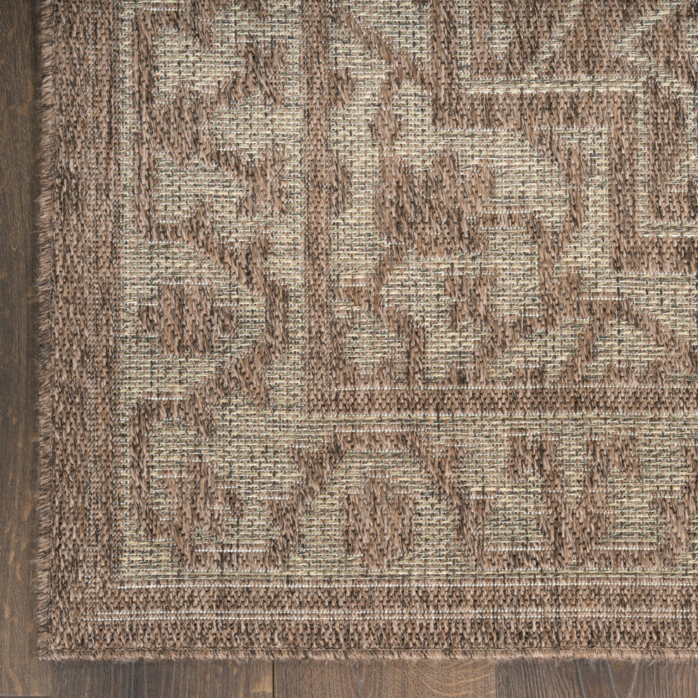 Nourison Tulum 5'3" x 7' Brown Outdoor Rug