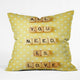 Happee Monkee All You Need Is Love 1 Outdoor Throw Pillow