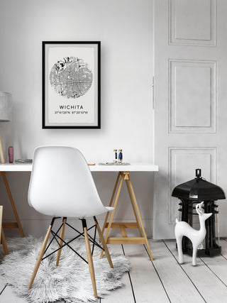 "Wichita Coordinates" Framed Painting Print, 20x30