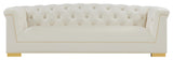 Farah Velvet Sofa, Cream