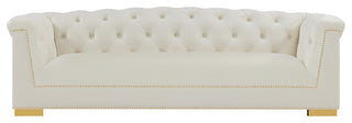 Farah Velvet Sofa, Cream