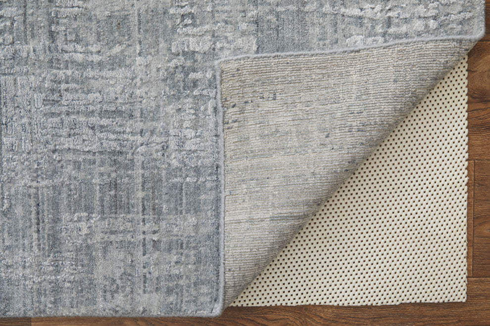 Kinton Modern Abstract, Blue/Silver, 2'6"x8' Runner
