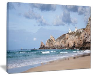 "Coastline With Lighthouse" Panorama Seashore Wall Art, 40"x30"