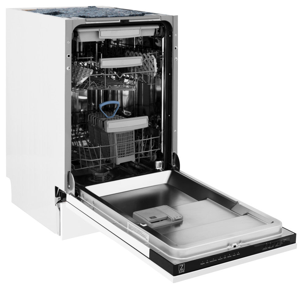 ZLINE 18" Tall Tub Dishwasher, White Matte With Stainless Steel Tub DWV-WM-18