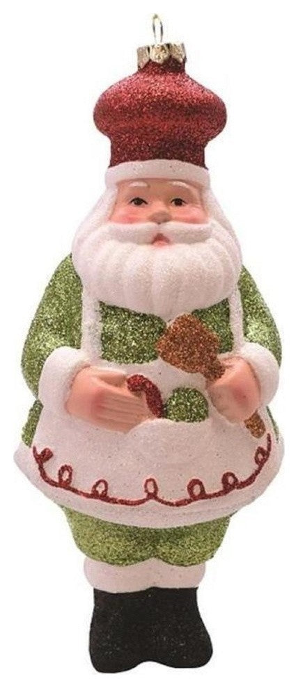 6" Merry and Bright Santa Chef Christmas Ornament