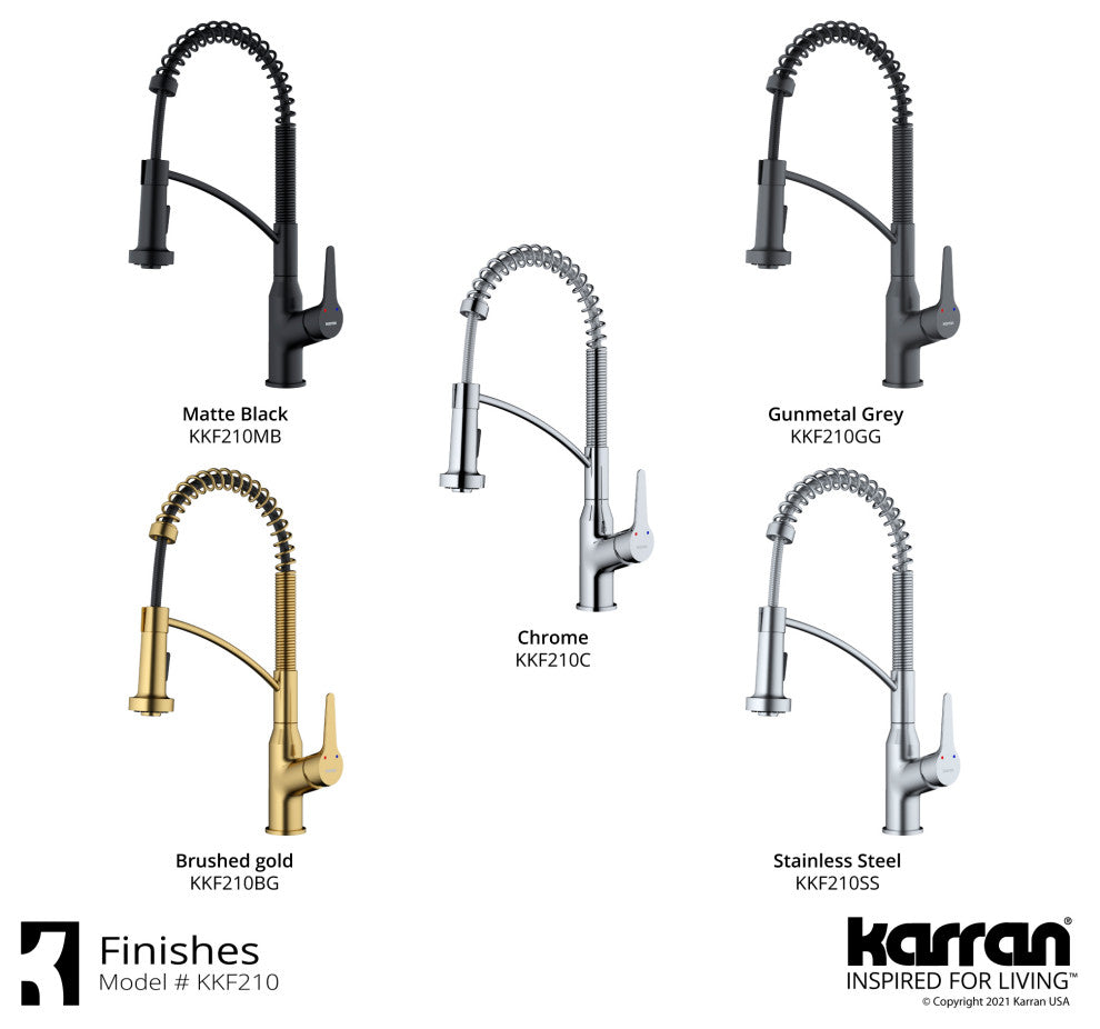 Karran Single-Handle Pull-Down Sprayer Kitchen Faucet, Chrome
