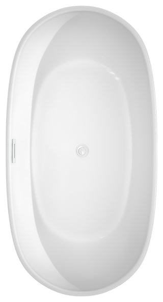 Rebecca 60" to 70" Freestanding Bathtub with options, Shiny White Trim, No Faucet