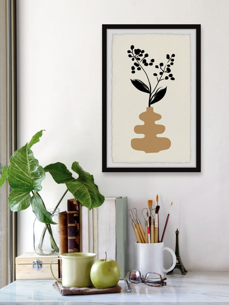"Layered Vase" Framed Painting Print, 16x24