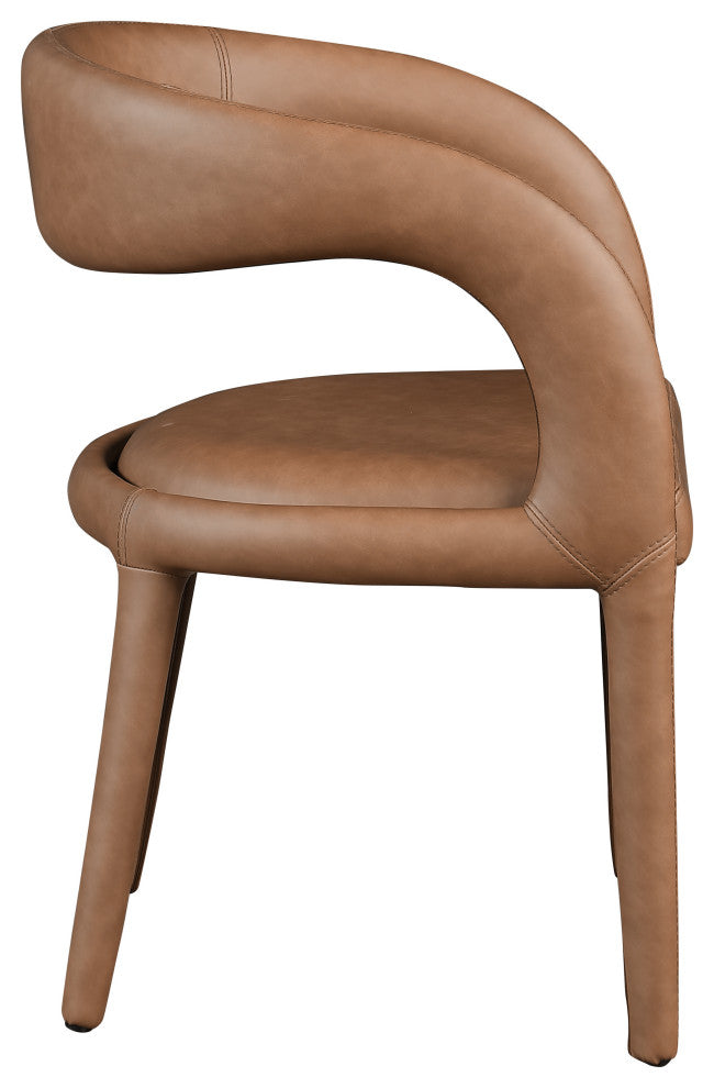 Meridian Furniture Sylvester Faux Leather Dining Chair, Brown
