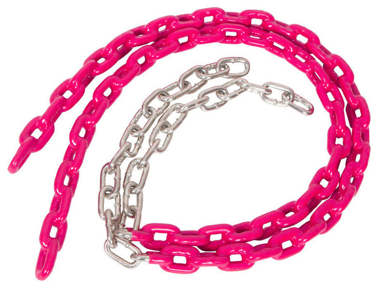 Coated Trapeze Swing Chains, Set of 2, Pink, 3.5'