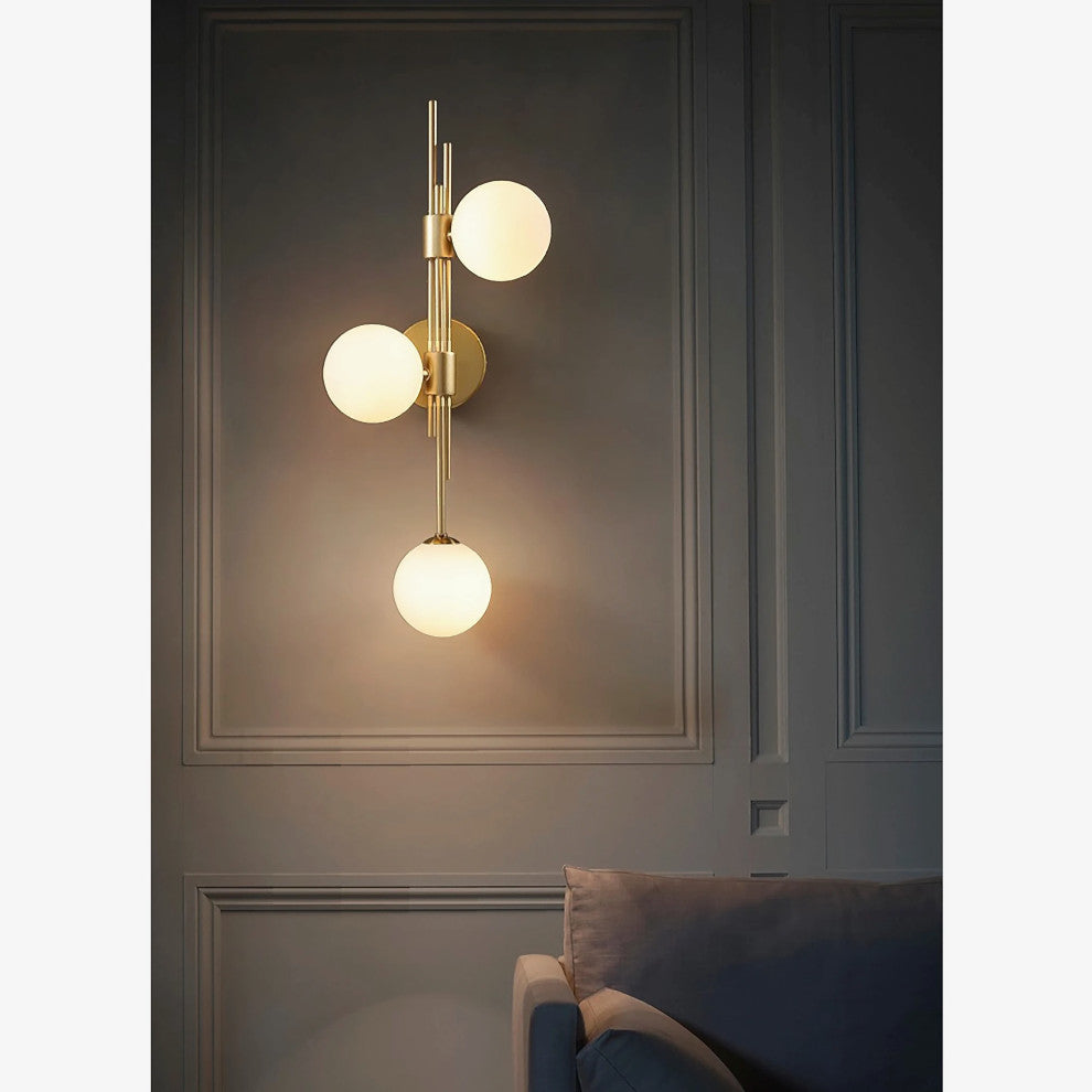 Mieres | Luxury Minimalist Glass LED Wall Lamp, Transparent, Left