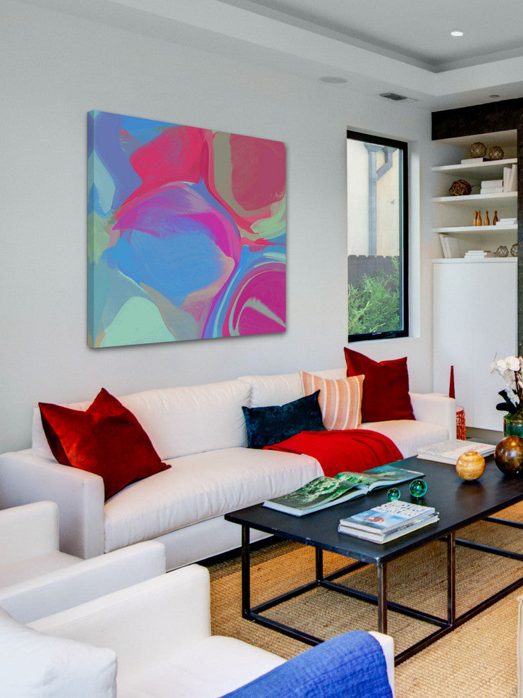"Shades of Blue" Painting Print on Canvas by Irena Orlov