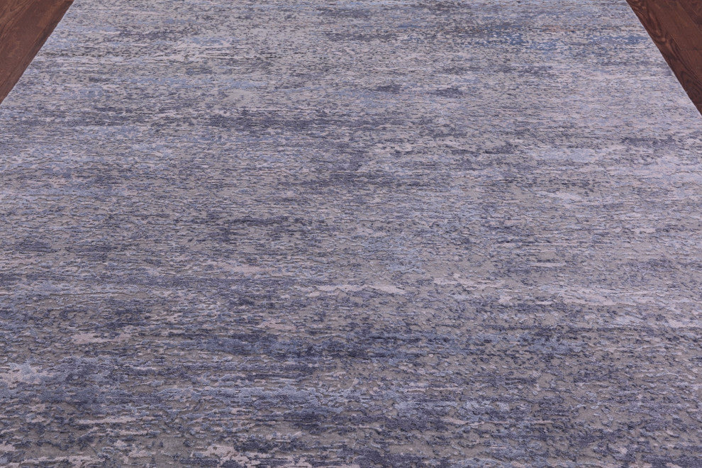 Abstract Wool & Silk Hand Knotted Rug 7' 11" X 10' 6" - Q15819