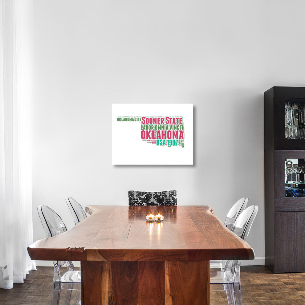 "Oklahoma Word Cloud Map" Fine Art Print