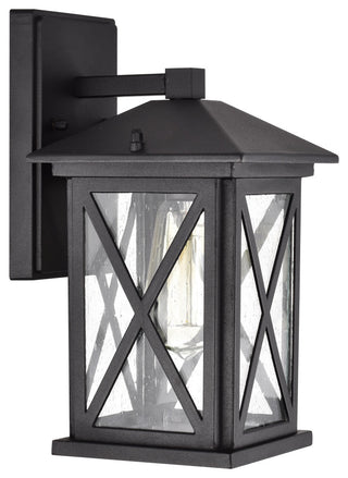 CHLOE Lighting VINCENT Transitional 1-Light Textured Black Outdoor Wall Sconce