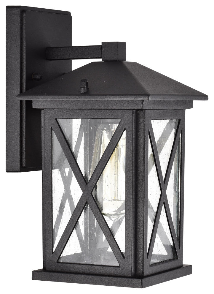 CHLOE Lighting VINCENT Transitional 1-Light Textured Black Outdoor Wall Sconce