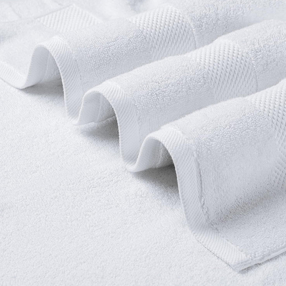 Organic Cotton 650 GSM Plush Feather Touch Quick Dry Bath Sheet, White, Pack of 4