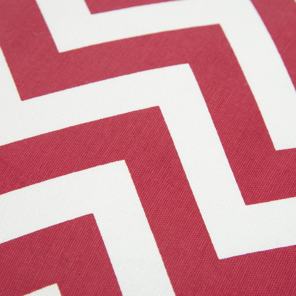 Red Ivory Chevron Down Filled Throw Pillow
