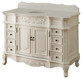 42" Antique-Style White Morton Bathroom Sink Vanity and Mirror Set