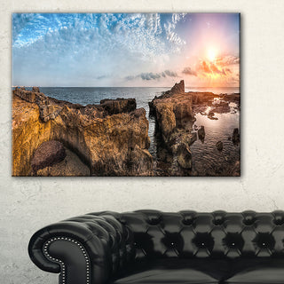 "Bright African Seashore Panorama" Oversized Beach Canvas Artwork, 40"x30"