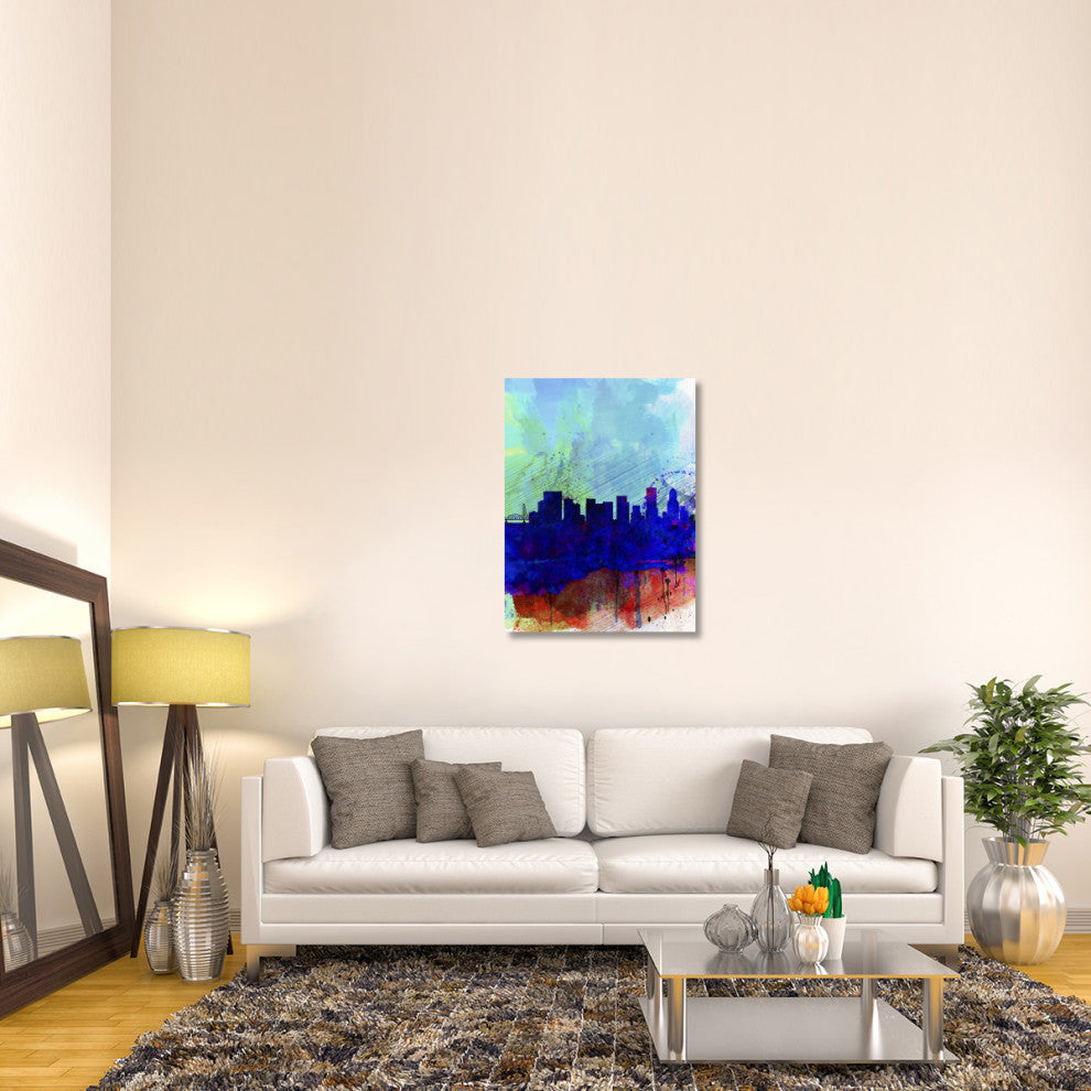 "Portland Watercolor Skyline" Fine Art Print