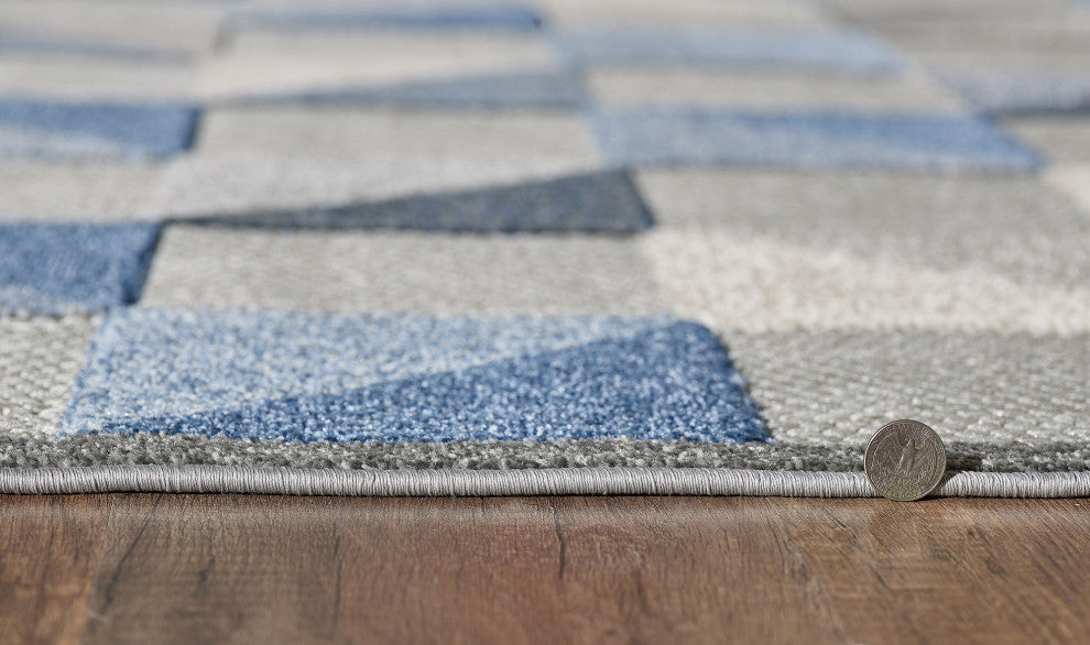 Calla Scope Indoor/Outdoor Rug, Blue, 5'3 X 7'