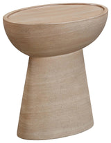 Eclipse Textured Faux Travertine Indoor/Outdoor Table, Travertine, Side Table