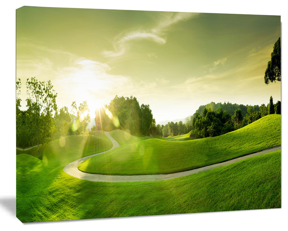 Green Valley Panorama, Landscape Canvas Art Print, 20"x12"