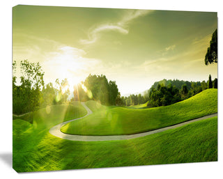 Green Valley Panorama, Landscape Canvas Art Print, 20"x12"