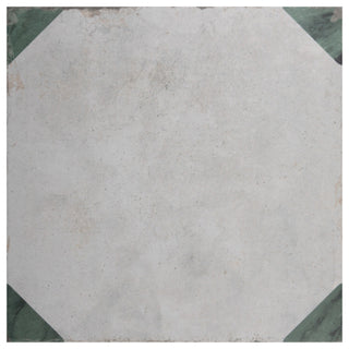 Renaissance Deco Emerald Corner Porcelain Floor and Wall Tile